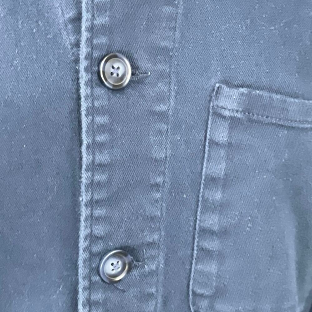 Quince Organic Comfort Blue Collared Long Sleeve Shirt Chore Coat Jacket Top M - Picture 2 of 6
